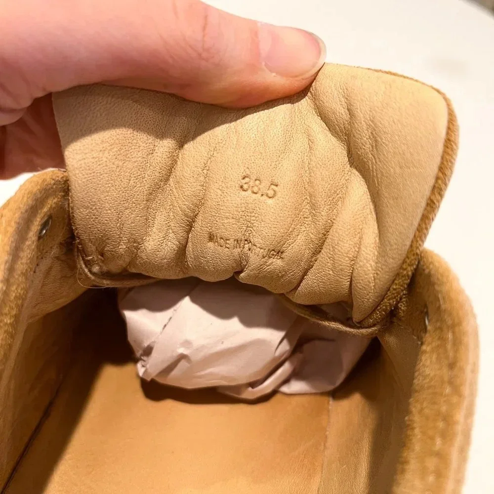 Rag & Bone Kent Tan Suede Espadrille Slip On Boho Designer Lace Up Sneakers 7.5